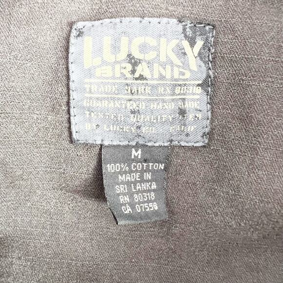 Lucky Brand Dark Gray Cargo Jacket Button Down Front M - Picture 4 of 4